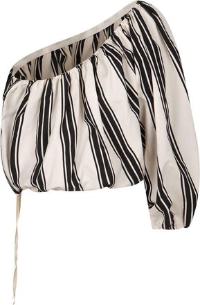Philosophy di Lorenzo Serafini Womens One-shoulder Top - Ivory Nylon - Size EU 42 (Womens)