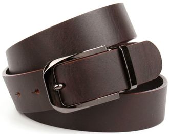 Anthoni Crown Lederg&uuml;rtel ANTHONI CROWN, Herren, Gr. 85, braun, Leder, unifarben, G&uuml;rtel Lederg&uuml;rtel, 3,5 cm breiter Casual-Volllederg&uuml;rtel