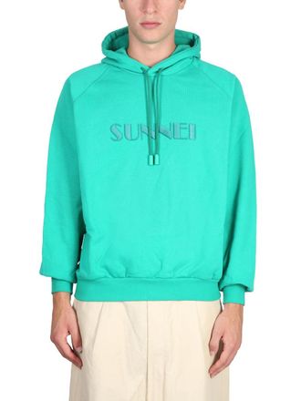 Sunnei Logo Cotton Sweatshirt - Green