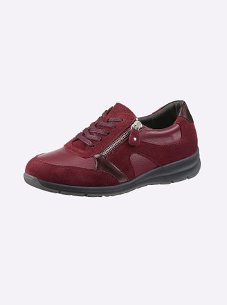 Casual Looks Sneaker CASUAL LOOKS, Damen, Gr. 40, rot (dunkelrot), Glattleder, Veloursleder, Schuhe Sneaker