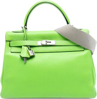 Herm&egrave;s 2003 Clemence Kelly II Retourne 32 satchel - Verde