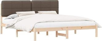 vidaXL Estructura De Cama Con Cabecera Tapizada Taup&eacute; 180 X 200 Cm Vidaxl