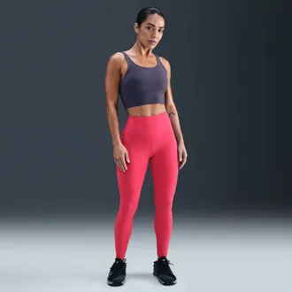 Nike Womens One High-Waisted 7/8 Leggings with Pockets in Pink | FN3241-666