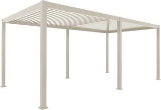 Sweeek P&eacute;rgola bioclim&aacute;tica 3x6m de aluminio con lamas orientables, beige