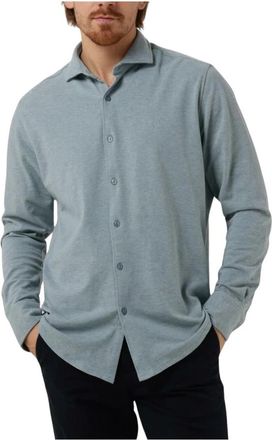 Dstrezzed Casual Melange Pique Shirt Blauw - Heren - Casual Overhemden - Blauw - S - Katoen - Overhemden