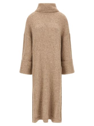 Entire studios Beige Alpaca Leather Midi Womens Dress