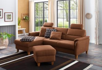 HOME AFFAIRE Ecksofa »Palmera L-Form, B: 244 cm« optional Bettfunktion & Bettkasten, Federkern