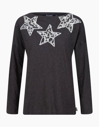 Regatta Womens Regatta Womens/Ladies Carlene Stars Long-Sleeved T-Shirt - Grey - Size: 14
