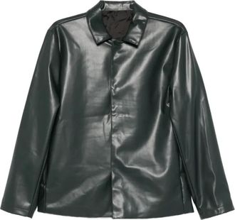 Costumein Leren jas met polokraag - Heren - Zomerjassen - Groen - L - Jassen