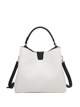 Jen & Co. Womens Tati Lizard Monogrammable Satchel Bag In Black White