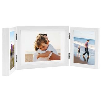 Berkfield Home Trifold Photo Frame Collage White 22x15 cm+2x | Size: 22x15 cm