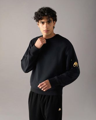 Moose Knuckles Mens Gold Series Hartsfield Crewneck Sweatshirt