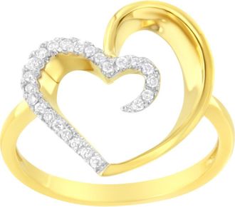 House of Brilliance 14KT Yellow Gold 1/10 ctw. Diamond Heart Shape Ring at Nordstrom, Size 7