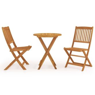 Berkfield Home 3 Piece Folding Garden Dining Set Solid Acacia Wood in Brown