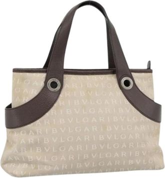 Bulgari Pre-owned Vintage Hand Bag - Dames - Vintage Handtas - Beige - ONE Size - Leer - Vintage