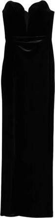 Cristallini Vivienne fluwelen maxi-jurk met sweetheart hals - Zwart