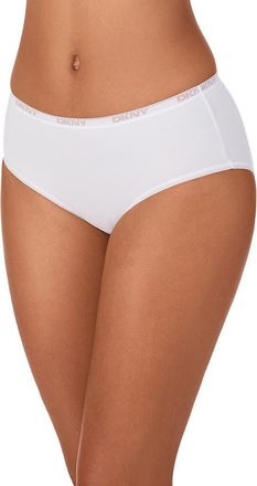 DKNY Cotton Blend Briefs in White at Nordstrom, Size Medium