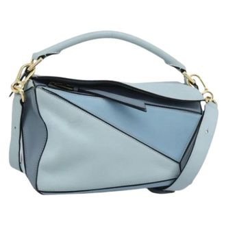 Loewe Pre-owned Hand Bag - Dames - Pre-owned - Blauw - Maat: ONE Size Leer