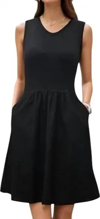 Vava Mimi V Neck Tank Dress In Black