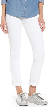 Lyss&eacute; ntials Boyfriend High Rise Denim Jeans in White at Nordstrom, Size X-Large