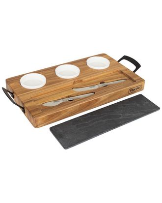 Viking 7Pc Acacia Slate Cheese Board/Charcuterie Set