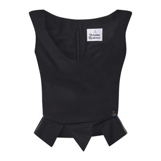 Vivienne Westwood Sleeveless Tops, female, Black, Size: XS Heart Top