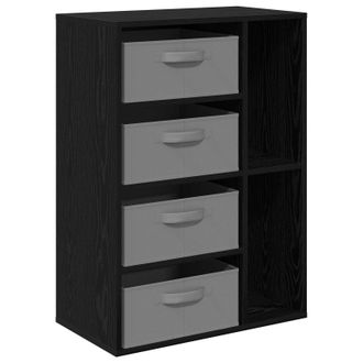 vidaXL Aparador Roble Negro 60 X 33,5 X 84 Cm Vidaxl