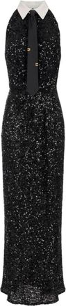 Elisabetta Franchi Red Carpet Jurk - Dames - Avondkleed - Zwart - M - Polyester - Kleedjes