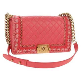 Chanel Pre-owned Leather Cross Body Bag - Dames - Pre-owned - Roze - Maat: ONE Size Leer