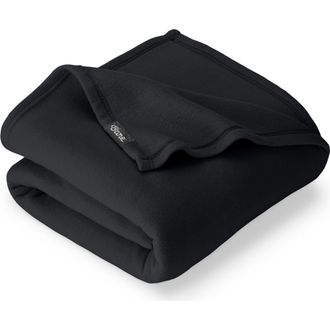 Bare Home Lightweight Polar Fleece Throw Blanket in Black at Nordstrom