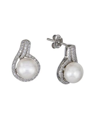Belpearl Belpearl Silver 7-8Mm Pearl Cz Earrings