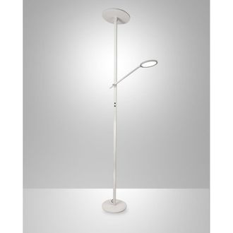 Fabas Luce L&aacute;mpara de pie led de aluminio blanco h.180 cm fabas 36w+12w