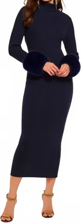 Ramy Brook Linda Sweater Midi Dress In Navy