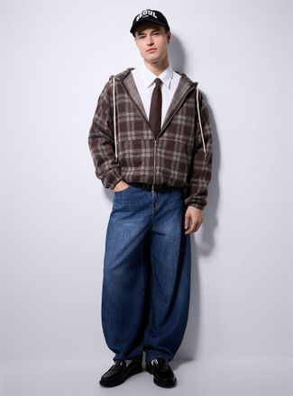 Le 31 Mens Windowpane check zipped hoodie Imported from Seoul