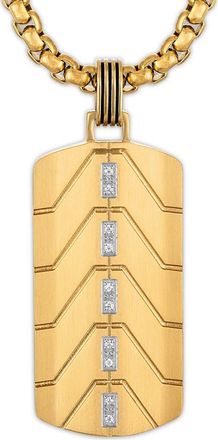 Esquire Mens Esquire Chevron Diamond Dog Tag Pendant Necklace in Gold at Nordstrom Rack, Size 22