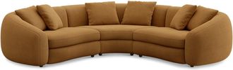 Castlery Fable Sectional Sofa Customized, Caramel Performance Fleece, Spill Resistant, Ultra Deep Seats for Sofas, Castlery