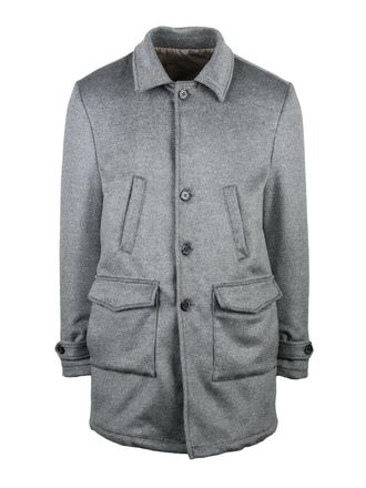 LUIGI BORRELLI NAPOLI Grey Wool-Alpaca Caban Jacket
