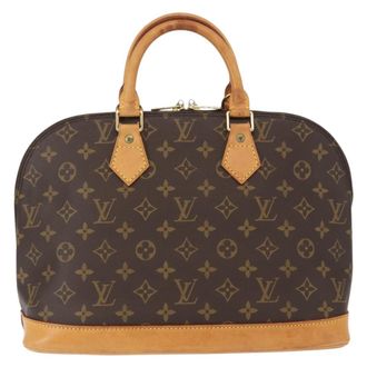 Louis Vuitton Alma Handbag Monogram Canvas Brown Canvas Handbag (Pre-Owned)