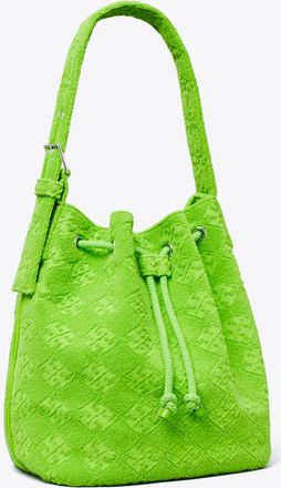 Tory Burch Womens T Monogram Terry Oversized Bucket Bag, One Size