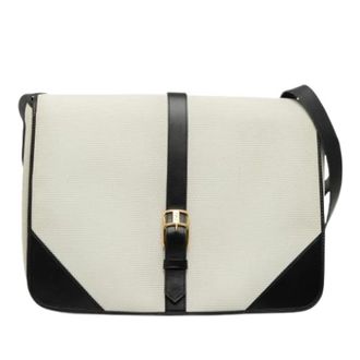 Saint Laurent Pre-owned Cross Body Bags, female, White, Size: ONE SIZE Pre-owned Canvas Crossbody Bag