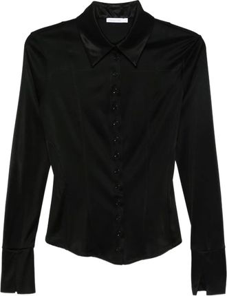 Patrizia Pepe Blusa con colletto a punta - Nero