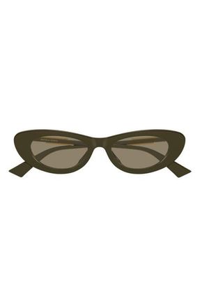 Bottega Veneta 51mm Cat Eye Sunglasses in Green at Nordstrom