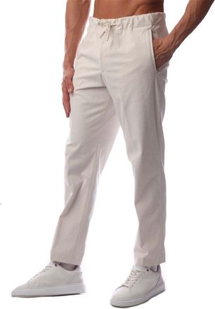 HUGO BOSS Mens Perin Stripe Patterned Straight Pants in Open White - Size 28W/32L