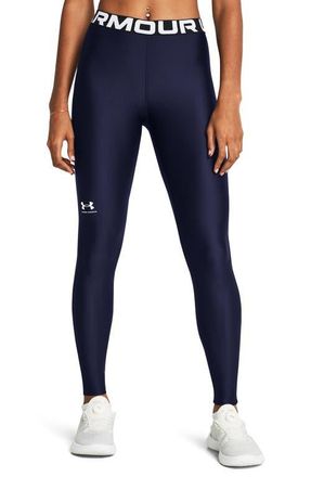 Under Armour HeatGear Leggings in Midnight Navy //White at Nordstrom, Size Xx-Large