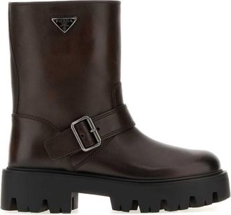 Prada Brown Logo Boots