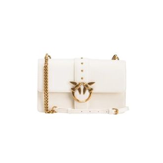 Pinko Love One Classic - Dames - Schoudertassen - Wit - ONE Size - Katoen - Tassen