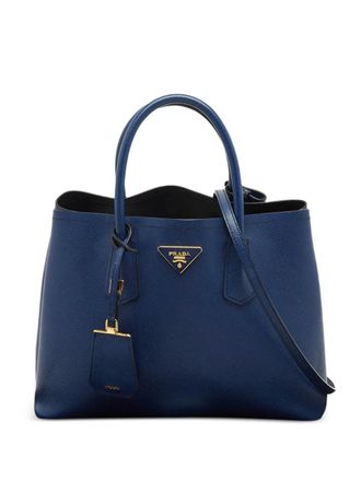 Prada Saffiano double handle tote bag - Blue