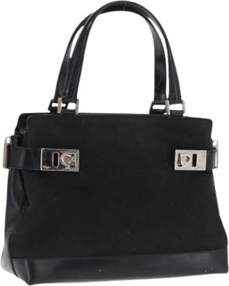 Ferragamo Pre-owned Canvas Handtas - Dames - Vintage Handtas - Zwart - ONE Size - Vintage