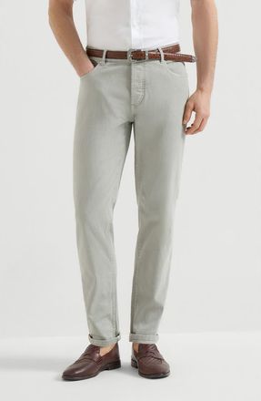 Brunello Cucinelli Lightweight denim trousers in Khaki at Nordstrom, Size 58 It