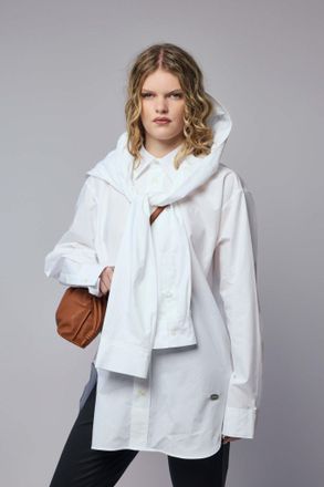 Jean Paul Gaultier Oversize Shirt with Hood Sleeve Scarf Detail